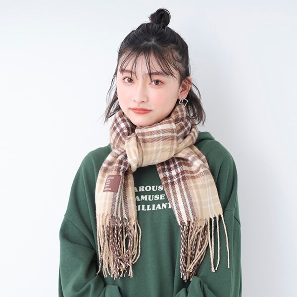 チェックマフラー