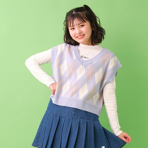 アーガイルニットベスト