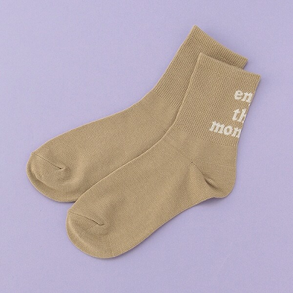 バックロゴリブクルーソックス