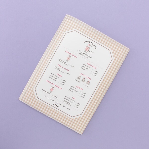 カフェ柄ポケットつきファイル