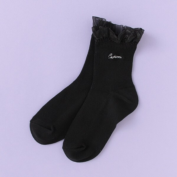 シフォンフリルクルーソックス