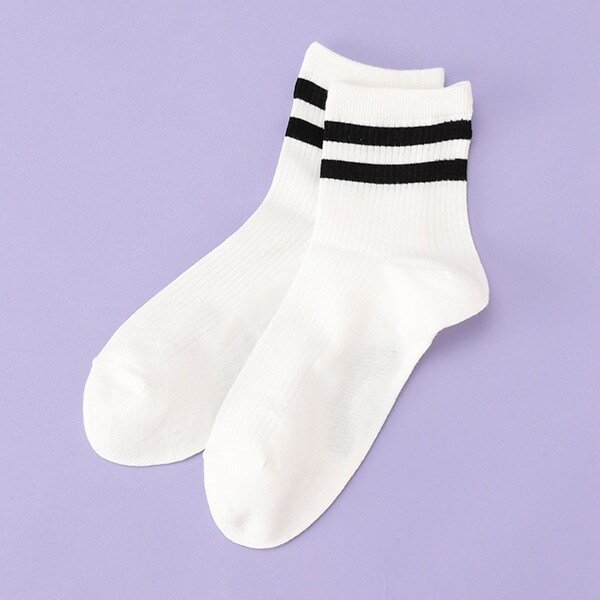 2本ラインクルーソックス