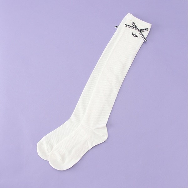 チェックリボンニーハイソックス