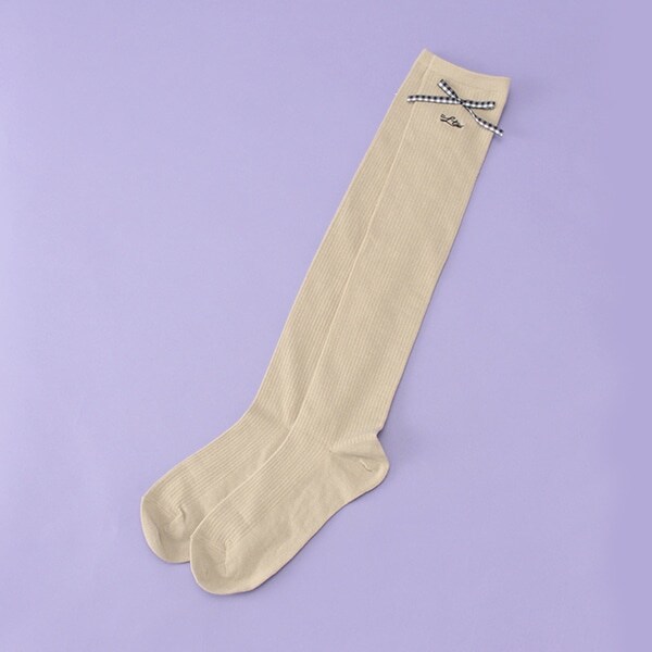 チェックリボンニーハイソックス