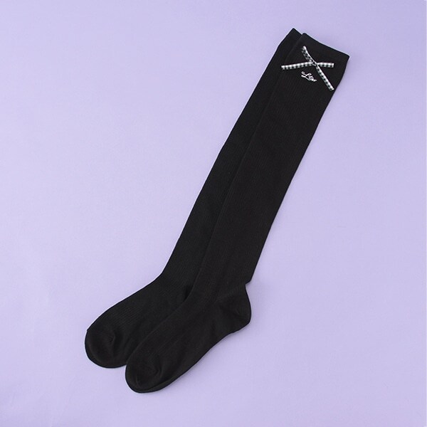 チェックリボンニーハイソックス