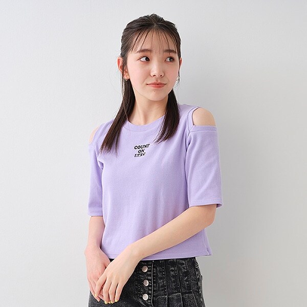 肩開きテレコ半T