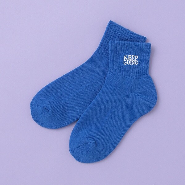 ロゴ刺しゅうパイルアンクルソックス