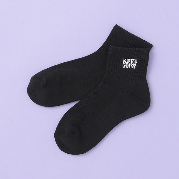 ロゴ刺しゅうパイルアンクルソックス