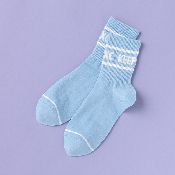 ラインロゴリブクルーソックス