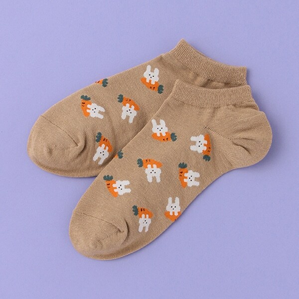 クマウサ総柄アンクルソックス