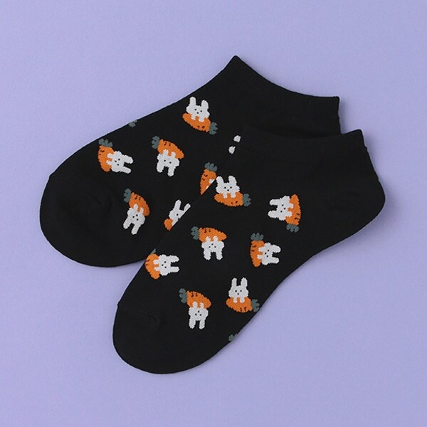 クマウサ総柄アンクルソックス