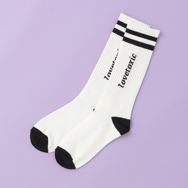 縦ロゴミドルリブソックス