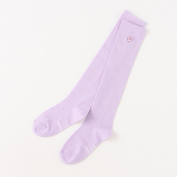 ハート刺しゅうハイソックス