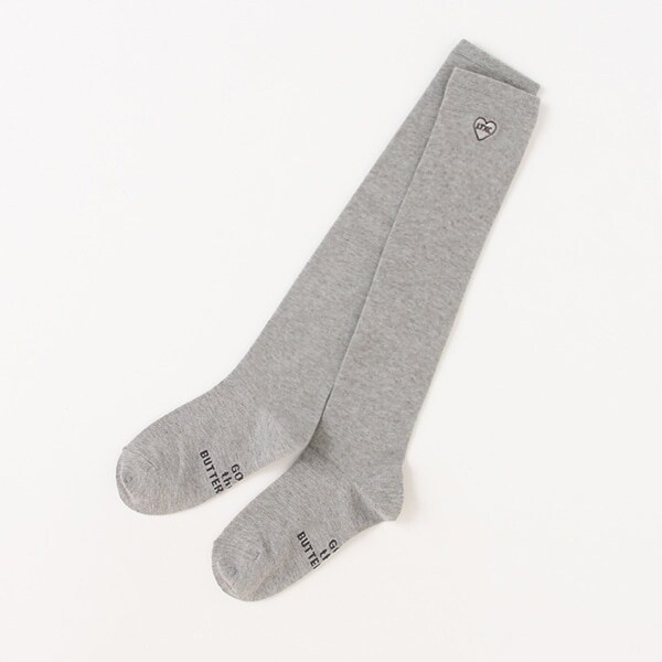 ハート刺しゅうハイソックス