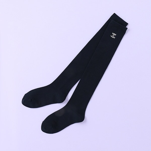 ロゴ刺しゅうニーハイソックス