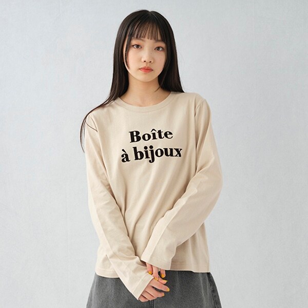 フレンチフロッキーロゴ長袖Tシャツ