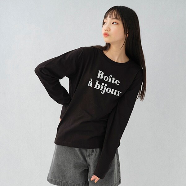 フレンチフロッキーロゴ長袖Tシャツ