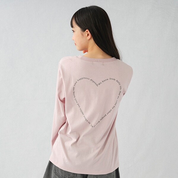 バックハートロゴ長袖Tシャツ