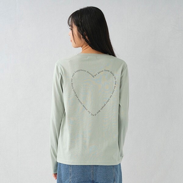 バックハートロゴ長袖Tシャツ