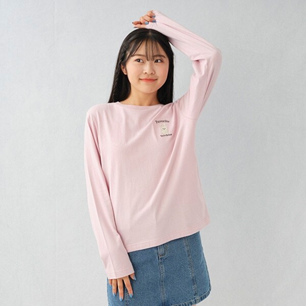 ゆるキャラ刺しゅうロゴ長袖Tシャツ