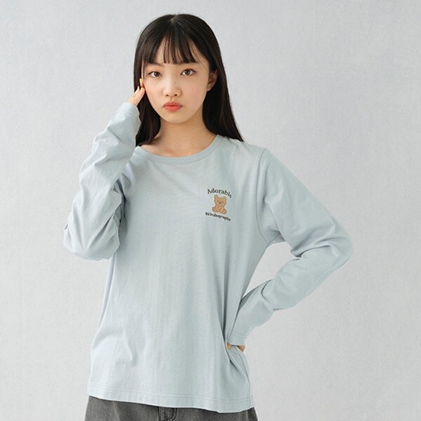 ゆるキャラ刺しゅうロゴ長袖Tシャツ