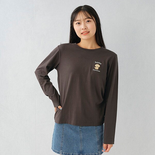 ゆるキャラ刺しゅうロゴ長袖Tシャツ