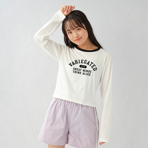【LTXC】吸水速乾リンガーちび長袖Tシャツ