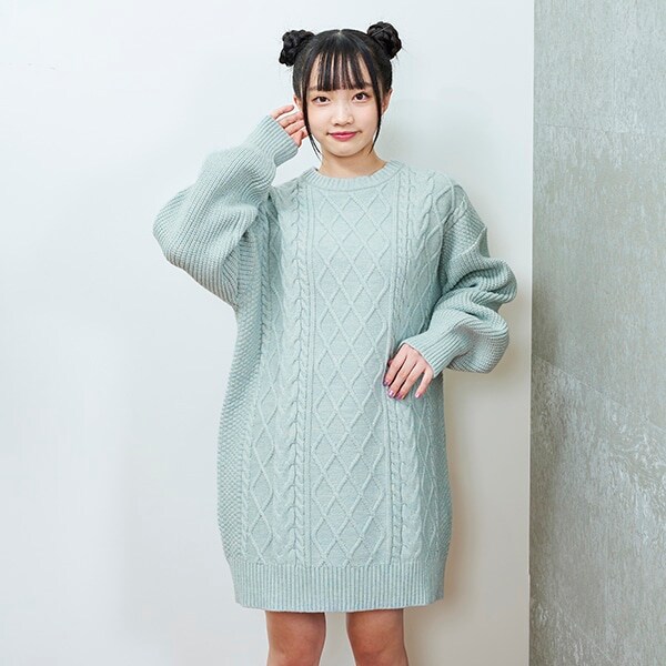 【WEB・一部店舗限定】【マシンウォッシャブル】ケーブルニットワンピ