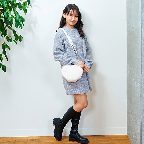 【WEB・一部店舗限定】【マシンウォッシャブル】ケーブルニットワンピ