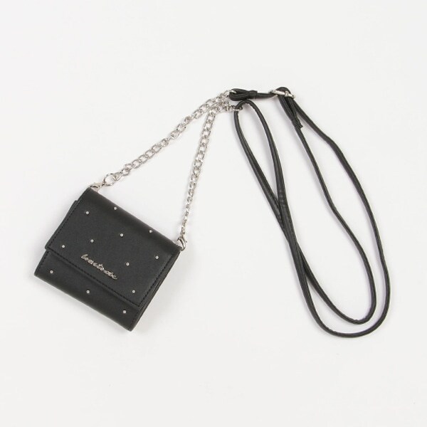 ショルダーつきシャイニー3ツ折財布