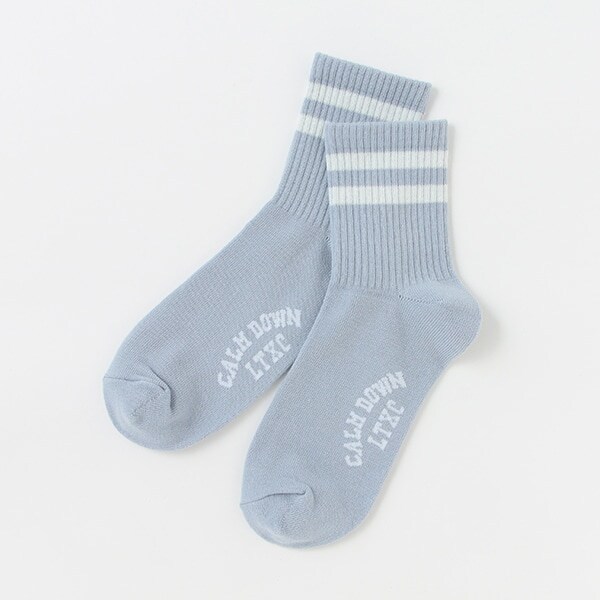 2本ラインラインクルーソックス