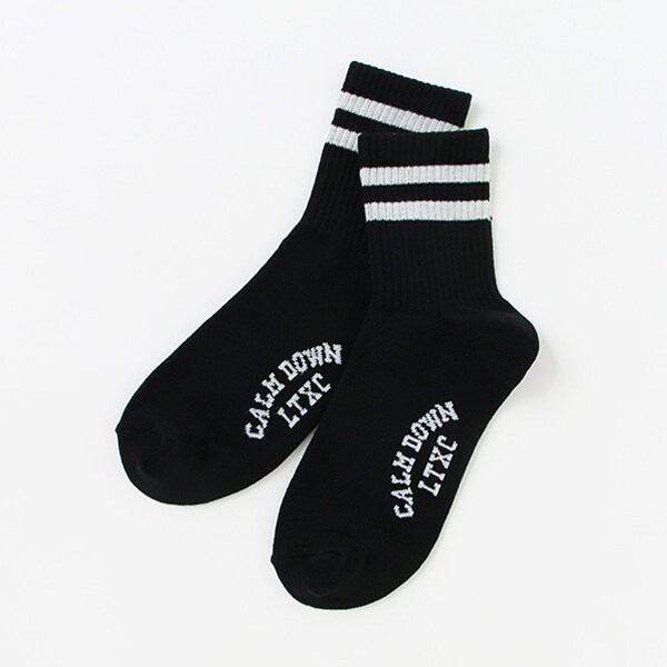 2本ラインラインクルーソックス