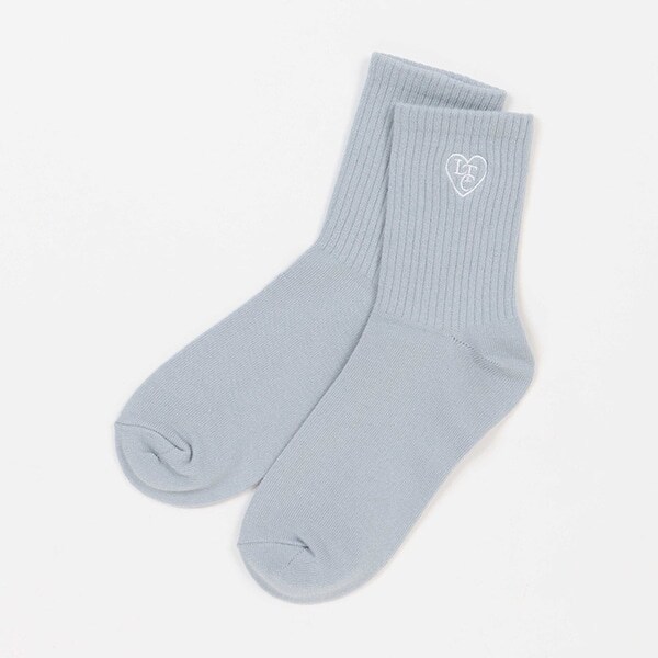 刺しゅうリブクルーソックス