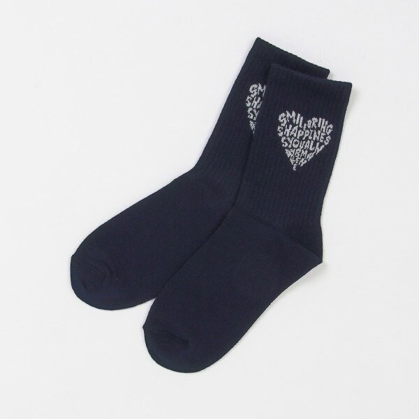 ハートロゴリブクルーソックス