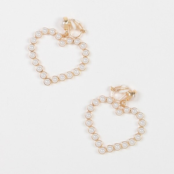 【WEB・一部店舗限定】ハートモチーフパールイヤリング