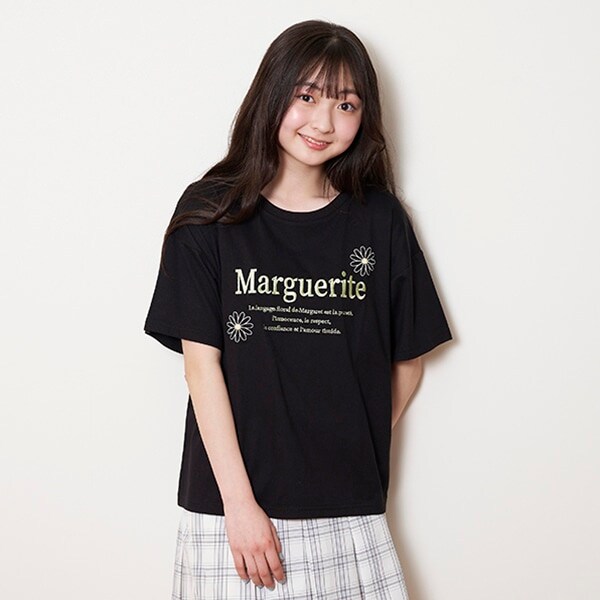 【コットン100%】マーガレット刺しゅう990半T