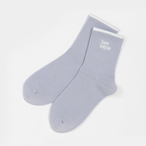 刺しゅうリブクルーソックス