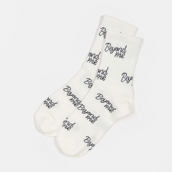 ロゴ総柄リブクルー