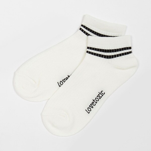2本ラインスニーカー丈ソックス
