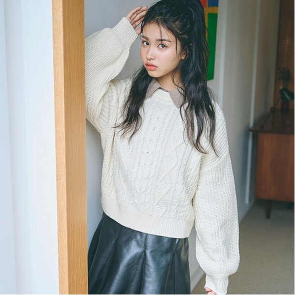 【GOODPRICE】ケーブルニットプルオーバー