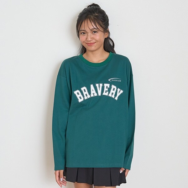 【GOODPRICE】カレッジプリント長袖Tシャツ