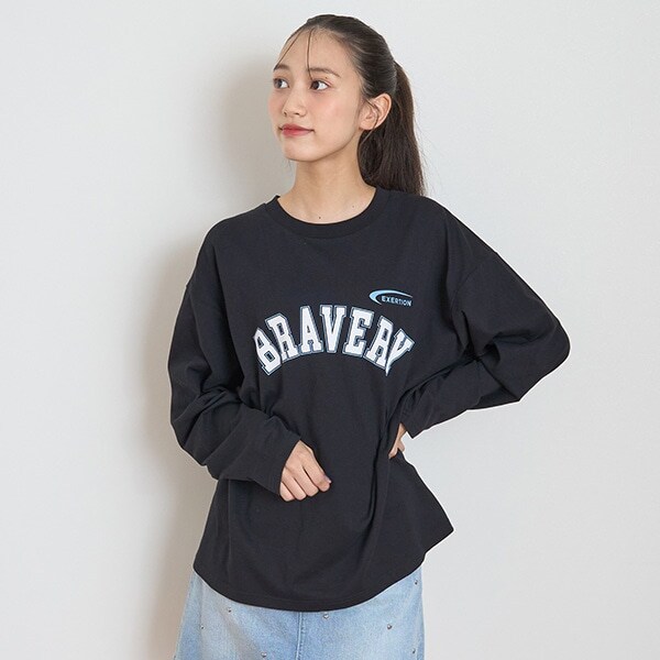 【GOODPRICE】カレッジプリント長袖Tシャツ