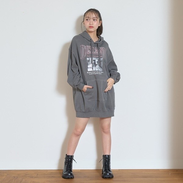 【LTXC】【綿100％】ピグメントパーカワンピース