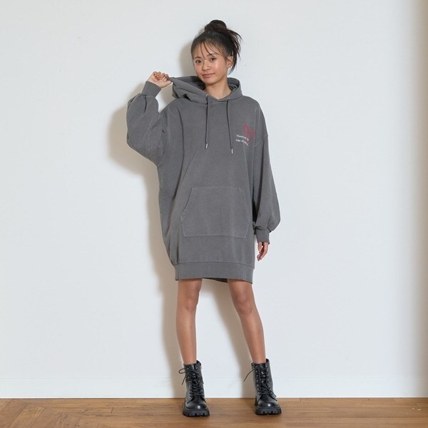 【LTXC】【綿100％】ピグメントパーカワンピース