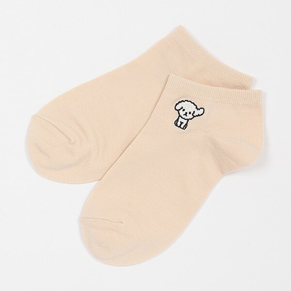 ワンポ刺しゅうスニーカー丈ソックス