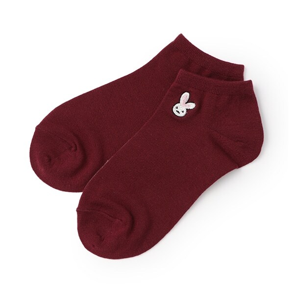 ワンポ刺しゅうスニーカー丈ソックス