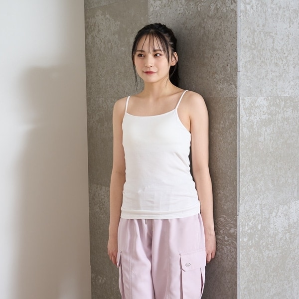 【ベーシック】【綿100％】パッドつきキャミソール