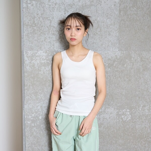 【ベーシック】【綿100％】パッドつきタンクトップ