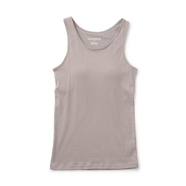 【ベーシック】【綿100％】パッドつきタンクトップ