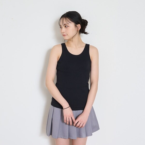 【ベーシック】【綿100％】パッドつきタンクトップ